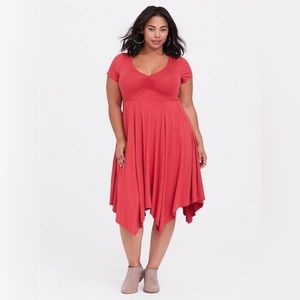 Torrid Midi Jersey Skater Dress - Size 1 - Cardinal Red